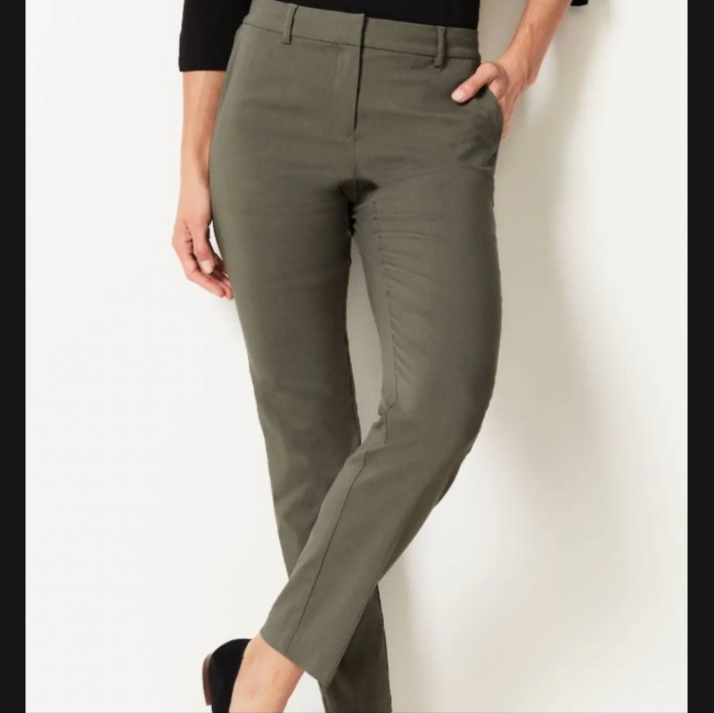 J. Jill Wearever Collection Refined Woven Trousers Women's Pants Green Size 2P